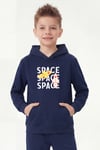 Kanguru Cepli Kapüşonlu Baskı Detaylı Erkek Çocuk Sweatshirt