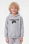 Kanguru Cepli Kapüşonlu Baskı Detaylı Erkek Çocuk Sweatshirt