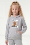 Kanguru Cepli Kapüşonlu Baskı Detaylı Kız Çocuk Sweatshirt