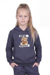 Kanguru Cepli Kapüşonlu Baskı Detaylı Kız Çocuk Sweatshirt