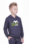 Kanguru Cepli Kapüşonlu Baskı Detaylı Erkek Çocuk Sweatshirt