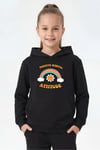 Kanguru Cepli Kapüşonlu Baskı Detaylı Kız Çocuk Sweatshirt