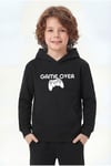 Kanguru Cepli Kapüşonlu Baskı Detaylı Erkek Çocuk Sweatshirt