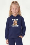 Kanguru Cepli Kapüşonlu Baskı Detaylı Kız Çocuk Sweatshirt
