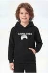 Kanguru Cepli Kapüşonlu Baskı Detaylı Erkek Çocuk Sweatshirt