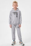 Kanguru Cepli Kapüşonlu Casual Wear Baskı Detaylı Erkek Çocuk Eşofman Takımı