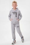 Kanguru Cepli Kapüşonlu Casual Wear Baskı Detaylı Erkek Çocuk Eşofman Takımı