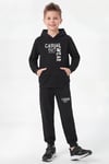 Kanguru Cepli Kapüşonlu Casual Wear Baskı Detaylı Erkek Çocuk Eşofman Takımı