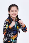 KAPÜŞONLU DESENLİ KIZ ÇOCUK SWEATSHİRT