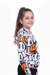 KAPÜŞONLU DESENLİ KIZ ÇOCUK SWEATSHİRT