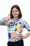KAPÜŞONLU DESENLİ KIZ ÇOCUK SWEATSHİRT