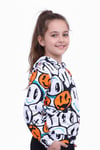 KAPÜŞONLU DESENLİ KIZ ÇOCUK SWEATSHİRT