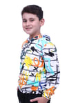 Kapüşonlu Desenli Unisex Sweatshirt 2 iplik