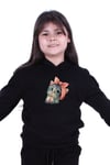 KAPÜŞONLU KEDİ BASKILI SWEATSHİRT