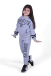 Kids 3 Iplik Içi Pamuklu Kalın Brooklyn Yazı Baskılı Kapşonlu Kız Takımı