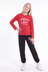 Kız Çocuk 2'li Baskılı Uzun Kollu Süprem Eşofman Takımı