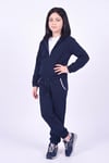 Kız Çocuk 2'li Dik Yaka Fermuarlı Beli Bağcıklı Lastik Paça Eşofman Takımı