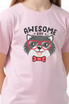KIZ ÇOCUK BASİC AWESOME BOY BASKILI T-SHİRT