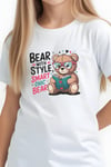 KIZ ÇOCUK BASİC BEAR STAYLE BASKILI T-SHİRT