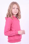 Kız Çocuk Basic Düz Kanguru Cepli Kapüşonlu Sweatshirt