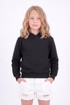Kız Çocuk Basic Düz Kanguru Cepli Kapüşonlu Sweatshirt
