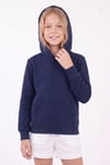 Kız Çocuk Basic Düz Kanguru Cepli Kapüşonlu Sweatshirt
