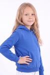 Kız Çocuk Basic Düz Kanguru Cepli Kapüşonlu Sweatshirt