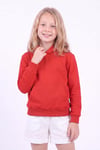 Kız Çocuk Basic Düz Kanguru Cepli Kapüşonlu Sweatshirt