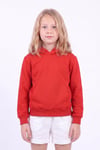 Kız Çocuk Basic Düz Kanguru Cepli Kapüşonlu Sweatshirt