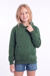 Kız Çocuk Basic Düz Kanguru Cepli Kapüşonlu Sweatshirt