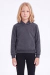 Kız Çocuk Basic Düz Kanguru Cepli Kapüşonlu Sweatshirt