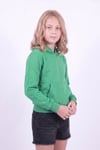 Kız Çocuk Basic Düz Kanguru Cepli Kapüşonlu Sweatshirt