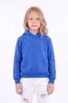 Kız Çocuk Basic Düz Kanguru Cepli Kapüşonlu Sweatshirt