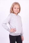 Kız Çocuk Basic Düz Kanguru Cepli Kapüşonlu Sweatshirt