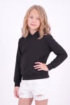Kız Çocuk Basic Düz Kanguru Cepli Kapüşonlu Sweatshirt