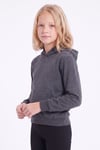 Kız Çocuk Basic Düz Kanguru Cepli Kapüşonlu Sweatshirt