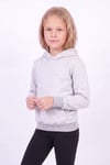 Kız Çocuk Basic Düz Kanguru Cepli Kapüşonlu Sweatshirt