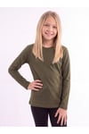 Kız Çocuk Basic Düz Renk Uzun Kollu Sweatshirt