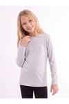Kız Çocuk Basic Düz Renk Uzun Kollu Sweatshirt