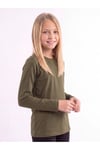 Kız Çocuk Basic Düz Renk Uzun Kollu Sweatshirt