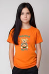 KIZ ÇOCUK BASKILI HAPPY BEAR BEL DETAYI LASTİKLİ ALT-ÜST PİJAMA TAKIMI