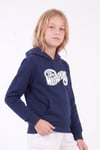 Kız Çocuk Baskılı Kanguru Cepli Uzun Kollu Kapüşonlu Sweatshirt