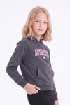 Kız Çocuk Baskılı Kanguru Cepli Uzun Kollu Kapüşonlu Sweatshirt