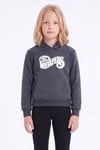Kız Çocuk Baskılı Kanguru Cepli Uzun Kollu Kapüşonlu Sweatshirt