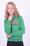 Kız Çocuk Baskılı Kanguru Cepli Uzun Kollu Kapüşonlu Sweatshirt