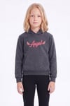 Kız Çocuk Baskılı Kanguru Cepli Uzun Kollu Kapüşonlu Sweatshirt