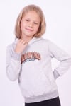 Kız Çocuk Baskılı Kanguru Cepli Uzun Kollu Kapüşonlu Sweatshirt