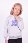 Kız Çocuk Baskılı Kanguru Cepli Uzun Kollu Kapüşonlu Sweatshirt