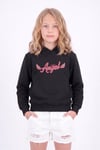 Kız Çocuk Baskılı Kanguru Cepli Uzun Kollu Kapüşonlu Sweatshirt