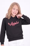 Kız Çocuk Baskılı Kanguru Cepli Uzun Kollu Kapüşonlu Sweatshirt